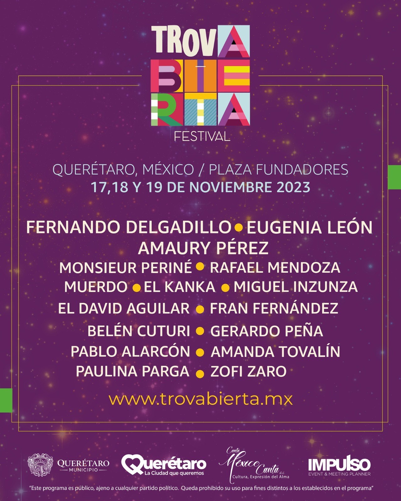 Imagen de Municipio de Querétaro presenta el cartel del Festival TrovAbierta 2023 3