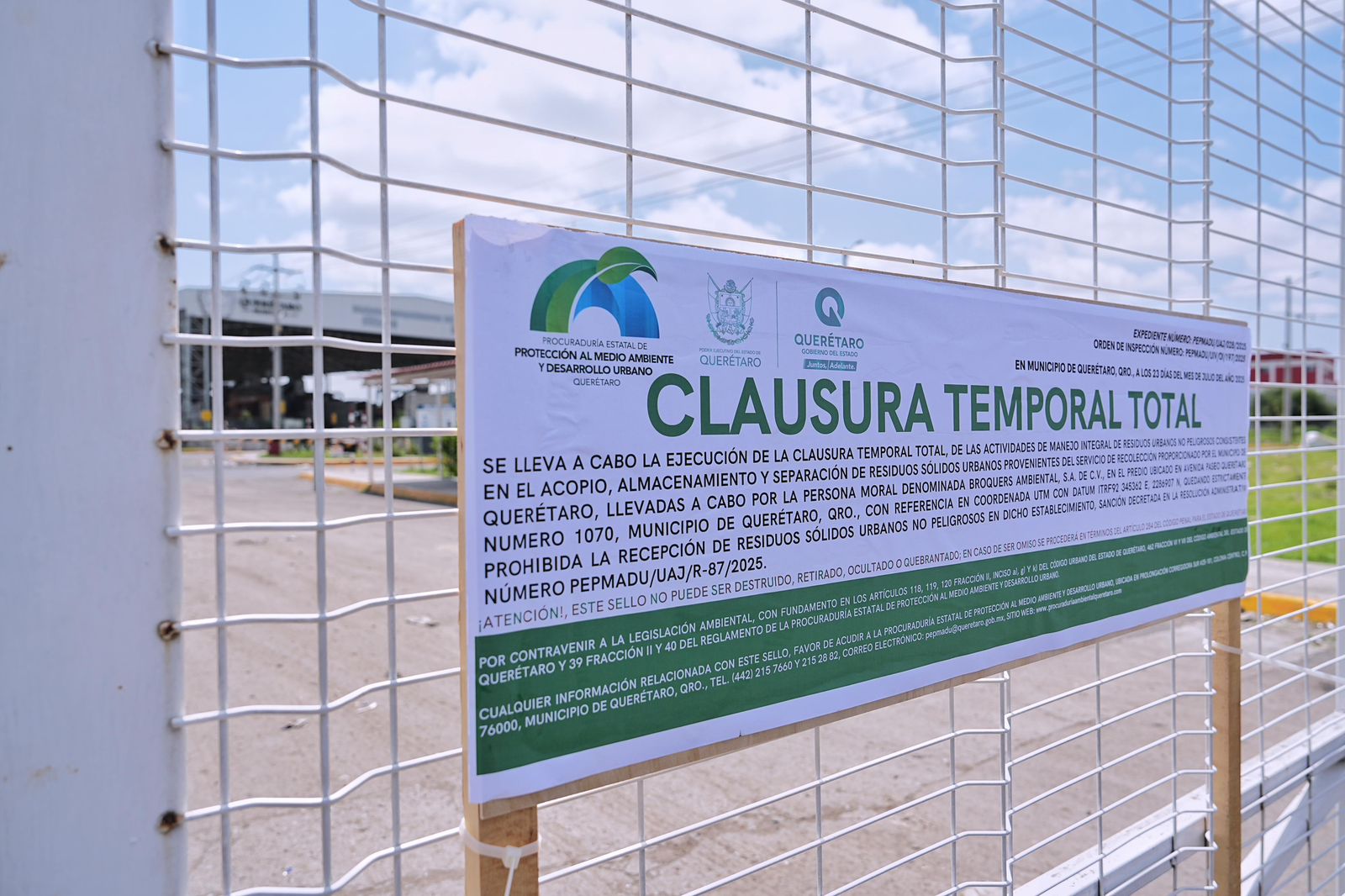 Imagen de Clausuran planta de residuos por incumplimientos; Felifer Macías reafirma el orden en las concesiones 2
