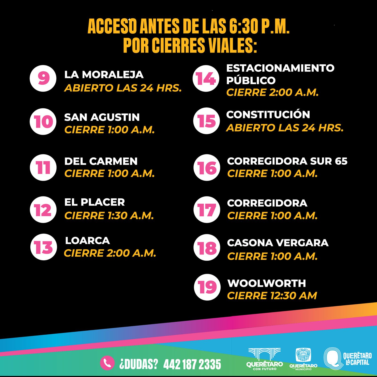 Imagen de Municipio de Querétaro facilita el acceso al Centro Histórico con 19 estacionamientos para la Carrera Nocturna 1